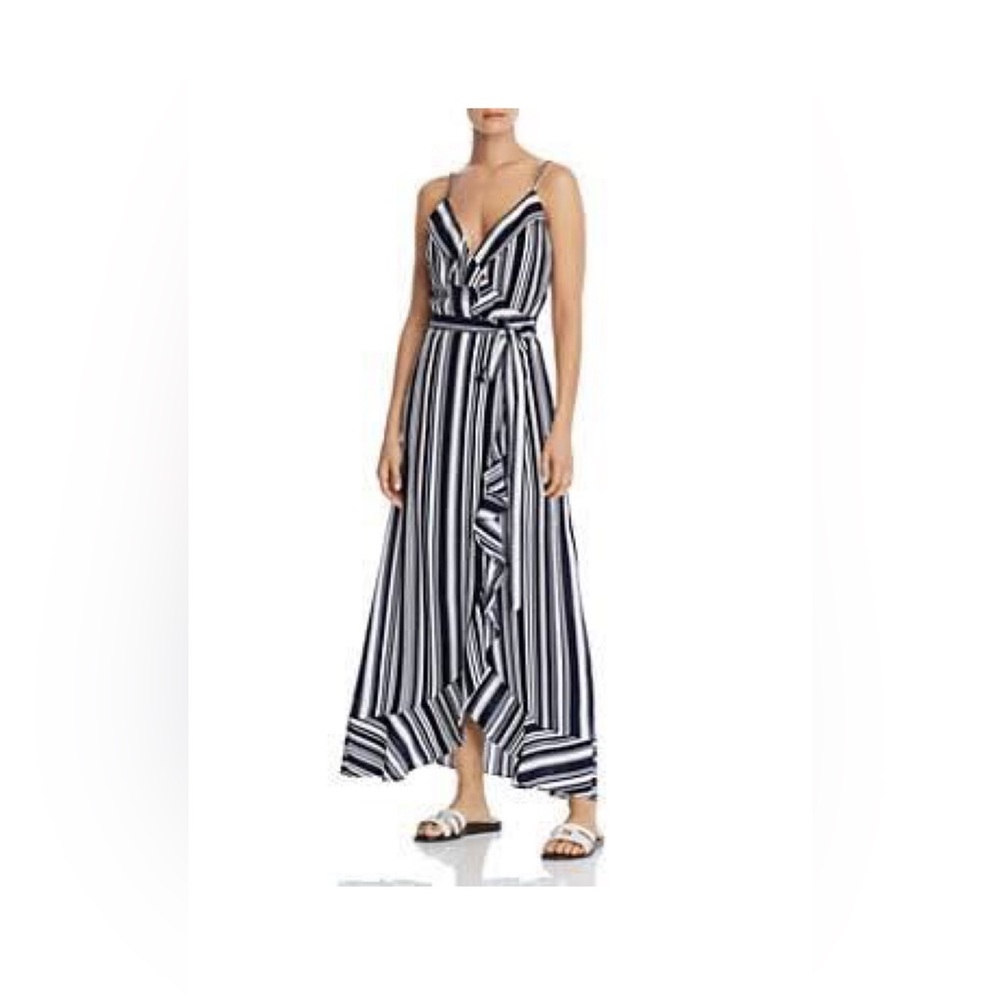 Striped Navy and White Maxi Dress